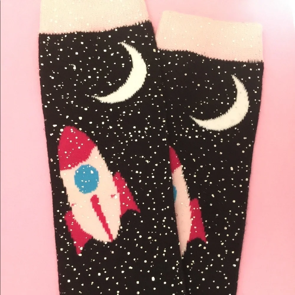 NEW Girl’s Retro Knee Socks “Outerspace” M/L